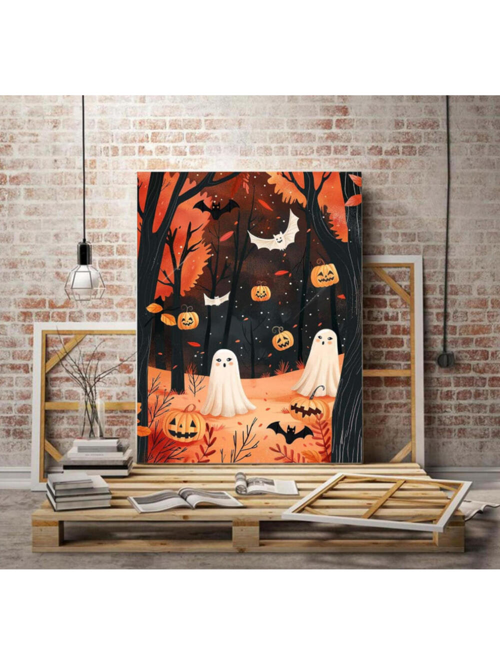 Biishow Halloween Paint by Numbers Kit for Adults – Ghost Canvas 40x50cm DIY Art